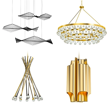 Modern Chandelier Collection - Set of 25 3D model image 1 