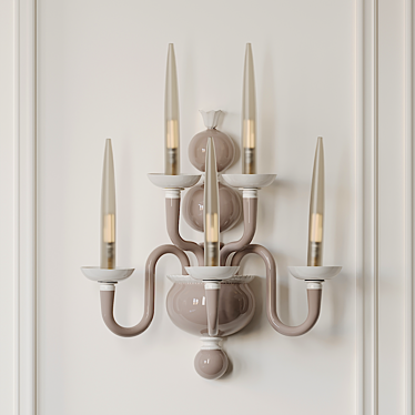 Elegant Due Wall Sconce: Venini 3D model image 1 