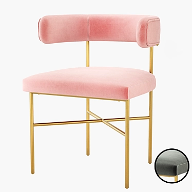 Elegant Kim Velvet Dining Chair 3D model image 1 