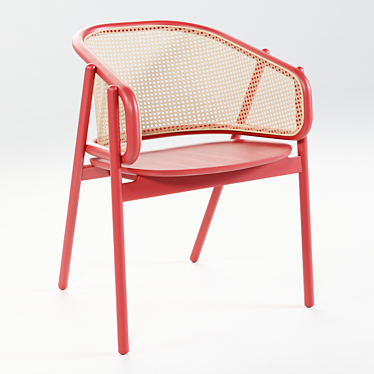 Elegant Rattan Armchair: Cane Collection 3D model image 1 