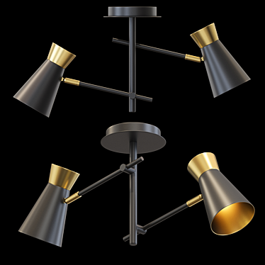 Elegant Metal Shade Lamp: Lampatron KERTY 2 3D model image 1 