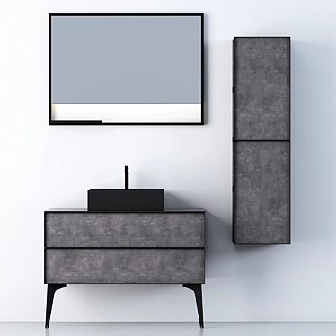 Modern Bathroom Cabinet Set | Sleek Design 3D model image 1 
