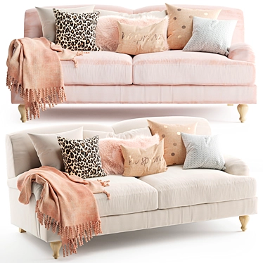 Elegant Rose 2-Seater Sofa 3D model image 1 