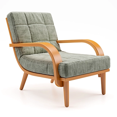 Refinished Mid Century Lounge Chair 3D model image 1 