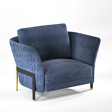 Elegant Upholstered Armchair - Timeless Design 3D model image 1 