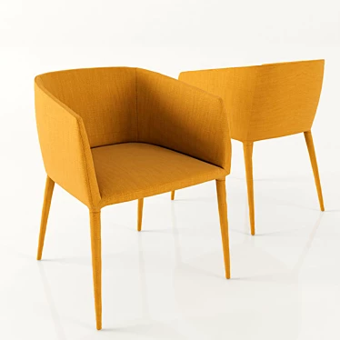 Modern Mustard Upholstered Chair 3D model image 1 