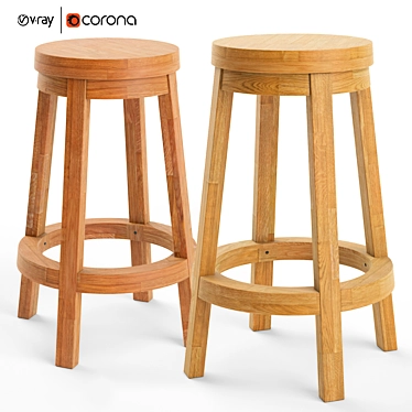 Modern Spin Counter Stool: Stylish & Functional 3D model image 1 