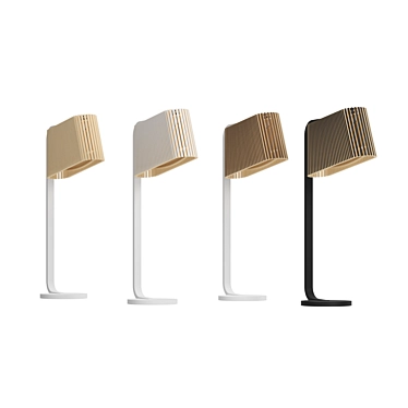 Sleek Birch Slats Table Lamp 3D model image 1 