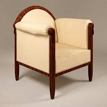 French Walnut Armchair: Paul Follot 3D model image 1 