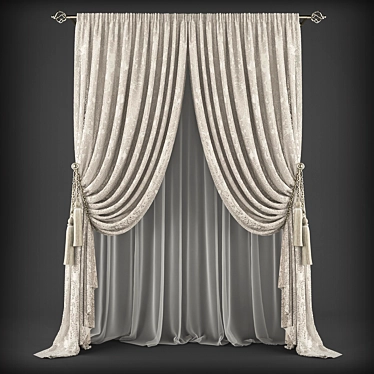 Elegant Polys Curtains 3D model image 1 