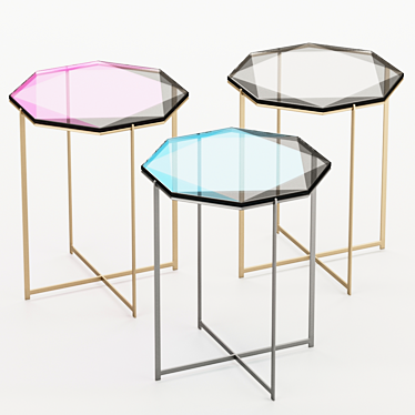 Gem Smoke Side Table: Modern Elegance 3D model image 1 