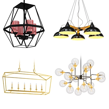 Modern Chandelier Collection 3D model image 1 