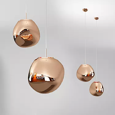 Deleeme 9305P-CP Pendant Light: Elegant Design, 28cm Width, 3D Files Available 3D model image 1 