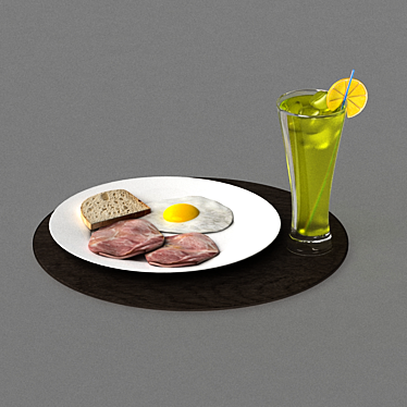 Breakfast Egg & Juice Combo 3D model image 1 