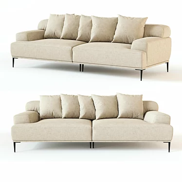 Modern Ottone 3-Seater Sofa 3D model image 1 