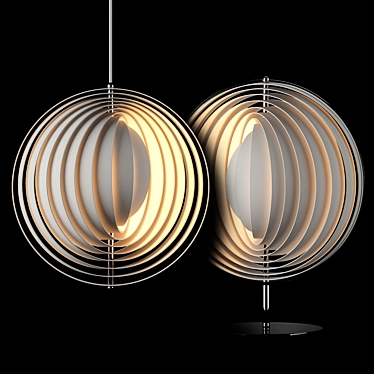 Vintage Moon Lamp by Verner Panton 3D model image 1 