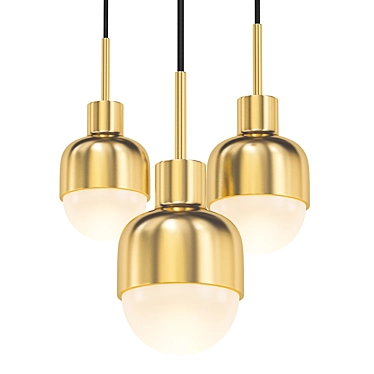 Minimalist Brass Pendant Light 3D model image 1 