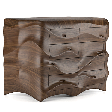 Wave Modern Chest Drawers 3D model image 1 