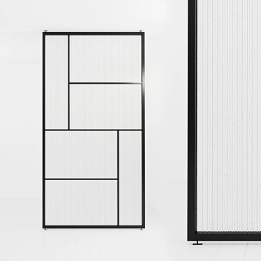 Sleek Glass Partition: Customizable and Versatile 3D model image 1 