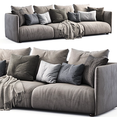 Lullaby Sofa: Stylish and Comfortable 3D model image 1 