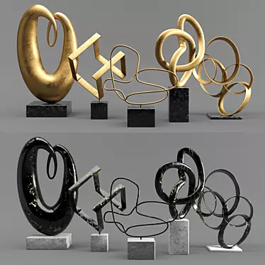 Abstract Decor Set: Sculptural Collection 3D model image 1 