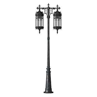 Elegant Forged Street Lamp 3D model image 1 