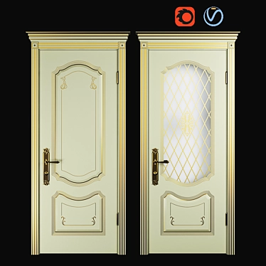 VIVA Classic Doors: Solid & Glass 3D model image 1 