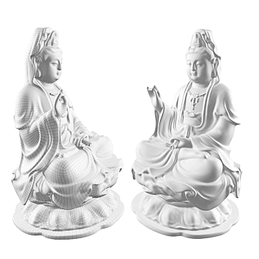 Divine Serenity: Avalokitesvara Statue 3D model image 1 