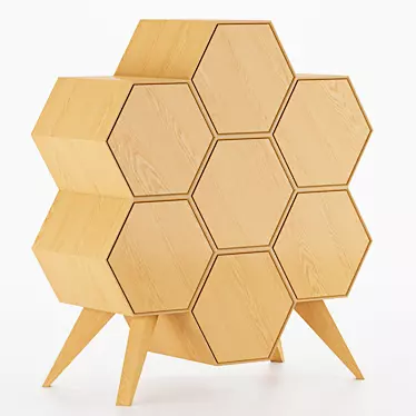 Honeycomb Chest: Stylish Storage Solution 3D model image 1 