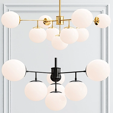 Elegant Starburst Chandelier Lights 3D model image 1 