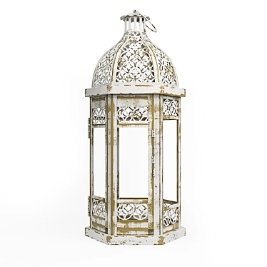 Elegant Floral Metal Lantern 3D model image 1 