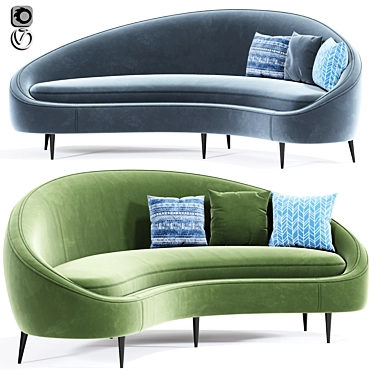 Ethereal Curved Sofa 3D model image 1 