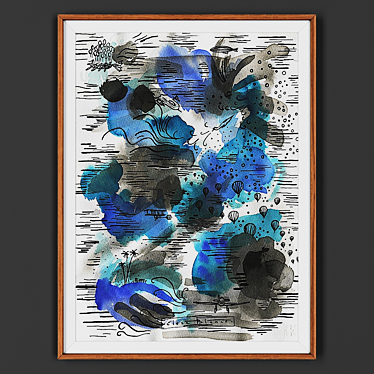 Wooden Frame Artwork 3D model image 1 