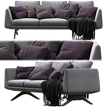 Elegant Hepburn Sofa: French-inspired Luxury 3D model image 1 