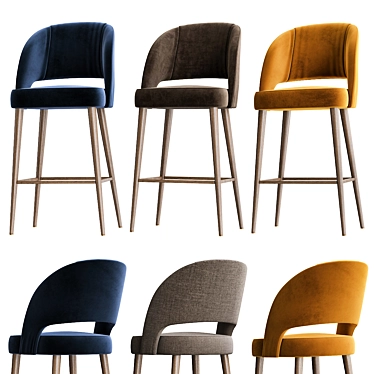 Elegant Ava Bar Chair 3D model image 1 