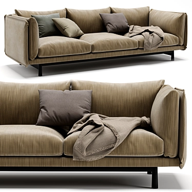 Elegant Wendelbo Kite Sofa 3D model image 1 