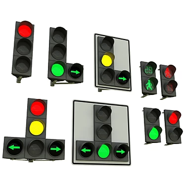 Mini Traffic Lights 3D model image 1 