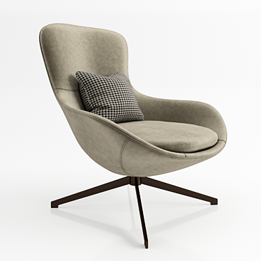EBARZA Vigo Swivel Chair: Stylish Comfort for Modern Living 3D model image 1 