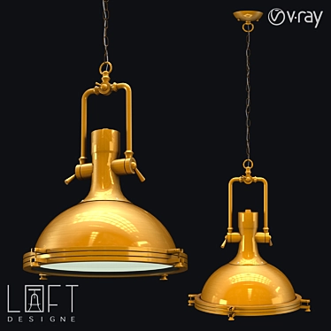 LoftDesigne 4708 Pendant: Metal and Glass, 1 E27 Lamp 3D model image 1 