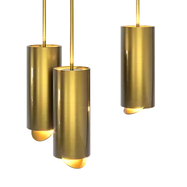 Brass Cylinder Pendant with Mobile Bottom Lid (13 cm) 3D model image 1 