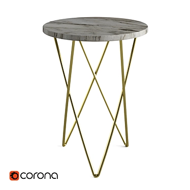 Golden Legs Marble Table 3D model image 1 