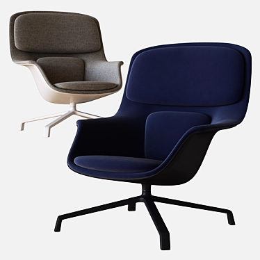 Modern Striad Swivel Armchair 3D model image 1 