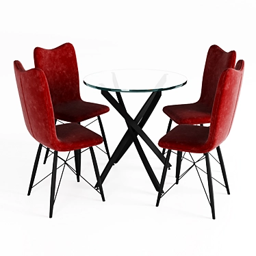 Sleek Glass Dining Table 3D model image 1 