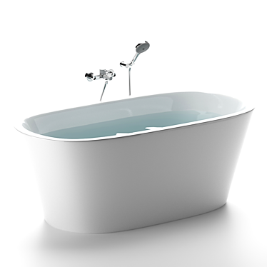 Luxury Acrylic Bathtub Set 3D model image 1 