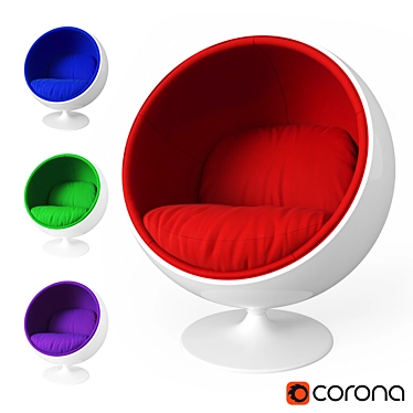 ErgoFit Ball Chair: Optimal Comfort & Support 3D model image 1 