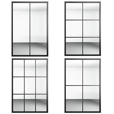 Embossed Glass Partitions Set 3D model image 1 