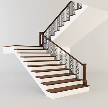 Classic Staircase: Elegant and Timeless 3D model image 1 