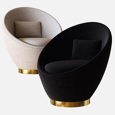 Elegant Aggi Armchair: Hamilton Conte 3D model image 1 