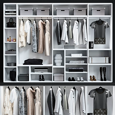 Sleek Sipario Wardrobe by Pianca 3D model image 1 