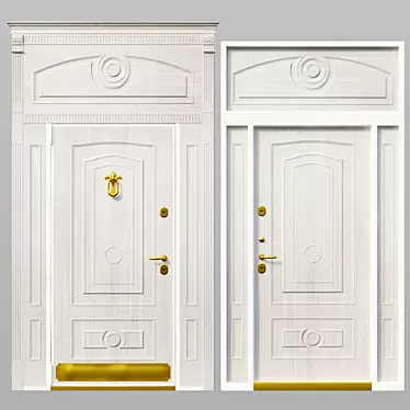 Modern Thermowood Doors 3D model image 1 